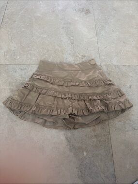 Ruffled Layered Skort in Taupe